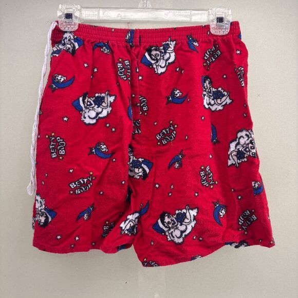 Betty Boop Intimates Pajama PJ Set Shirt Shorts Blue Red Womens Medium Vintage - Picture 6 of 9